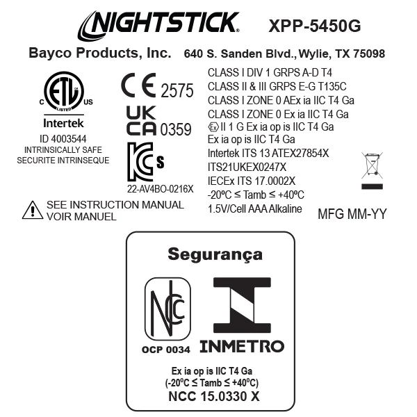 Intrinsically Safe Flashlight w/Green Laser - 3 AA (not included) - Image 2