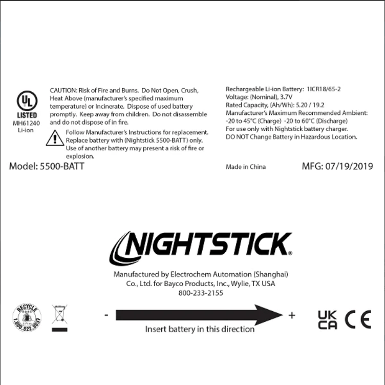 Nightstick Replacement Li-Ion Battery-XPR-5580 Series - Image 2