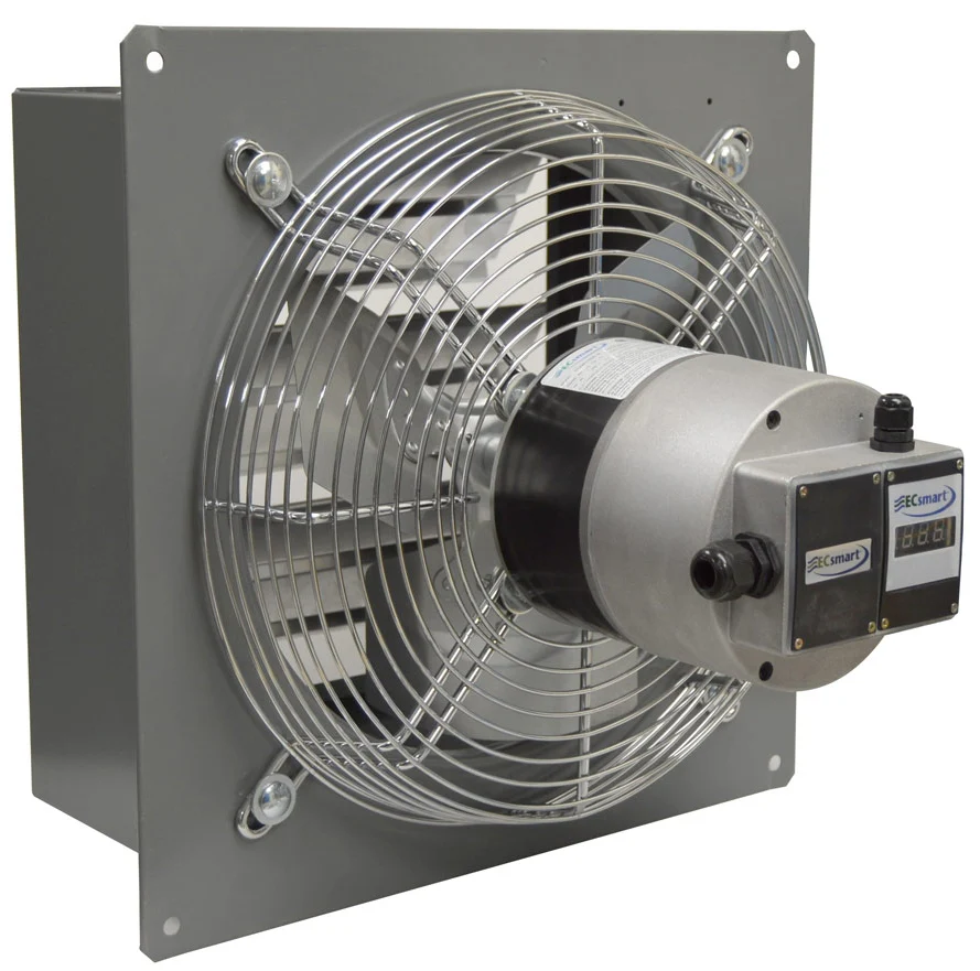 Intrinsically Safe 10-Inch Variable Speed Exhaust Fan with Shutters - 690 CFM Direct Drive (Model: SD10-ECV)