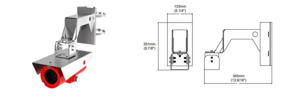 Intrinsically safe Spectrum F1XX-PM Pole Mount for Fixed Cameras - Image 2