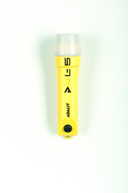 Adalit L-5 Plus intrinsically safe LED safety flashlight with bracket and 4 AAA alkaline batteries for Zone 0 hazardous areas