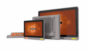 Intrinsically Safe Panel PC AcuPanel APNL ATEX C1D2 – Rugged industrial computer with IP65 front protection, multiple screen sizes from 10" to 32", sunlight-readable display, and fanless aluminum chassis for hazardous area use.