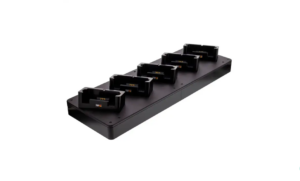 Pepperl+Fuchs DS-M S03 5-slot industrial desktop docking station for Smart-Ex 03 smartphones, featuring a rugged black multi-bay design with integrated charging cups