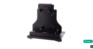 DS P01 A01 Office Docking Station for Pad-Ex 01 DZ2 rugged tablet, featuring a black industrial design with multiple connectivity ports.