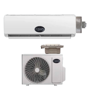 XP Climate 36,000 BTU Explosion Proof Mini Split Heat Pump for Class I Division 2 Groups B, C, D hazardous locations featuring a hazardous-rated indoor evaporator and general-purpose outdoor condenser for non-hazardous areas, model EP-MS36HP-1-2-B-(I)-216-1Z.