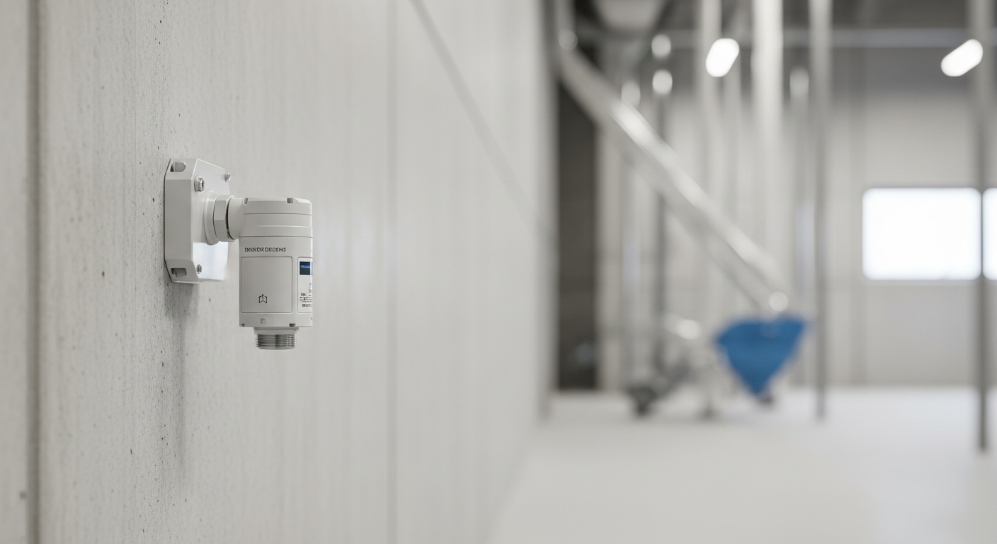 A fixed combustible dust gas detector providing continuous monitoring for workplace safety compliance.