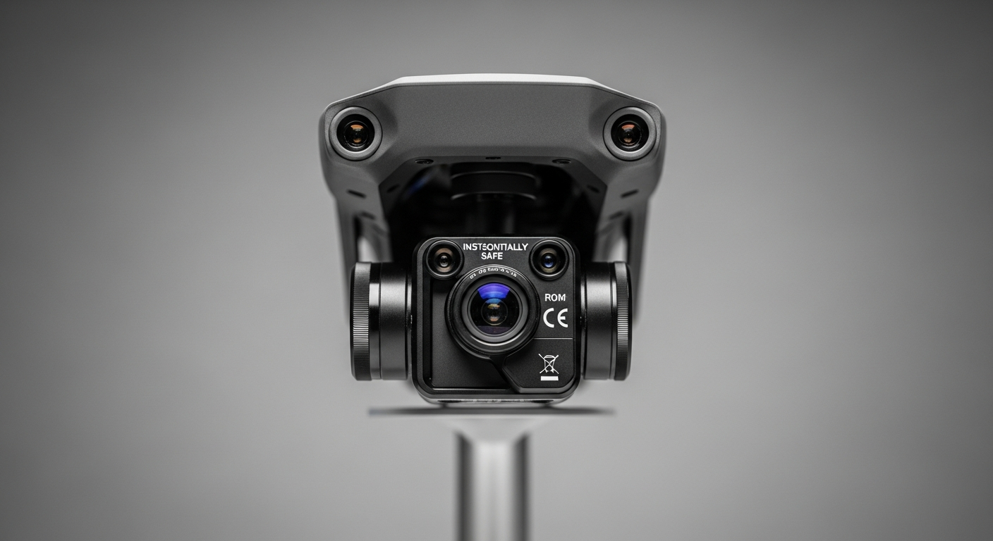 A close-up of the sensors on an intrinsically safe drone for inspection