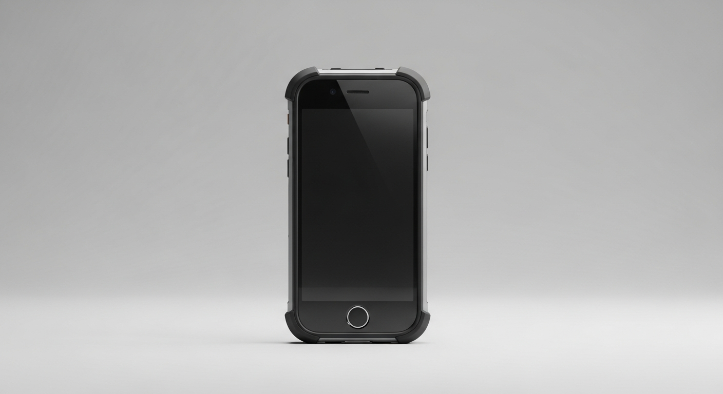 A carrier approved intrinsically safe smartphone for Verizon, shown in a hazardous area industrial setting.