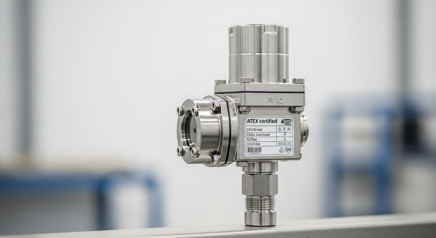 An ATEX certified pressure transmitter, illustrating the importance of atex equipment protection levels epl for safety.