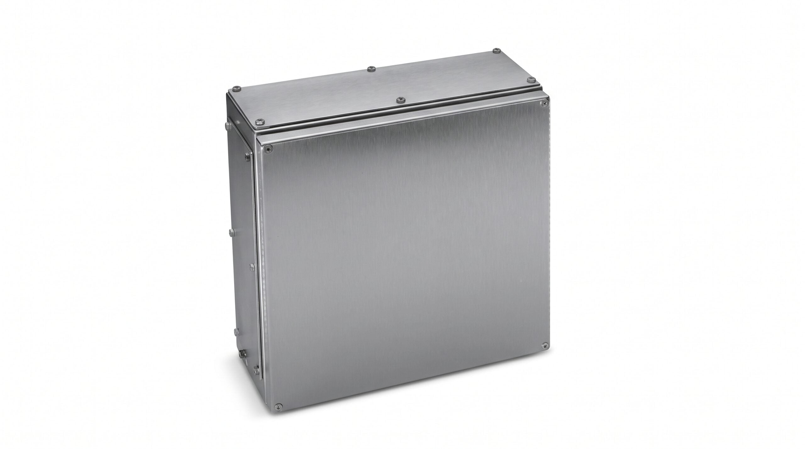 BARTEC stainless steel explosion-proof terminal box enclosure with Ex certification mark on a light gray background.