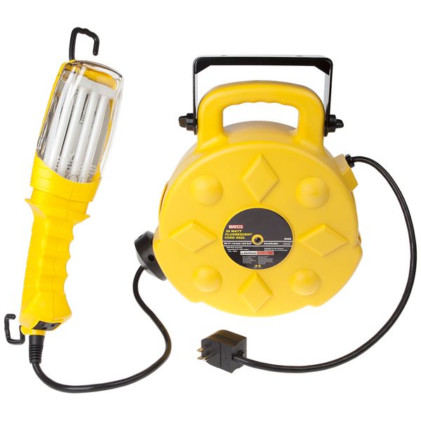 Bayco 26w Fluorescent Work Light w Single Outlet on 50ft Reel SL-8908 Main image