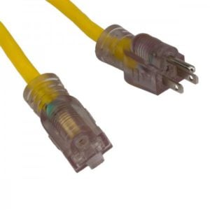 Intrinsically Safe Extension Cord w/Single Lighted Outlet - 15amp Bayco SL-75L Series 
