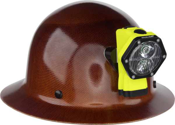 Intrinsically Safe Rechargeable Cap Lamp (Light & Battery Only) XPR-5560GLB OnBrownHardHat1