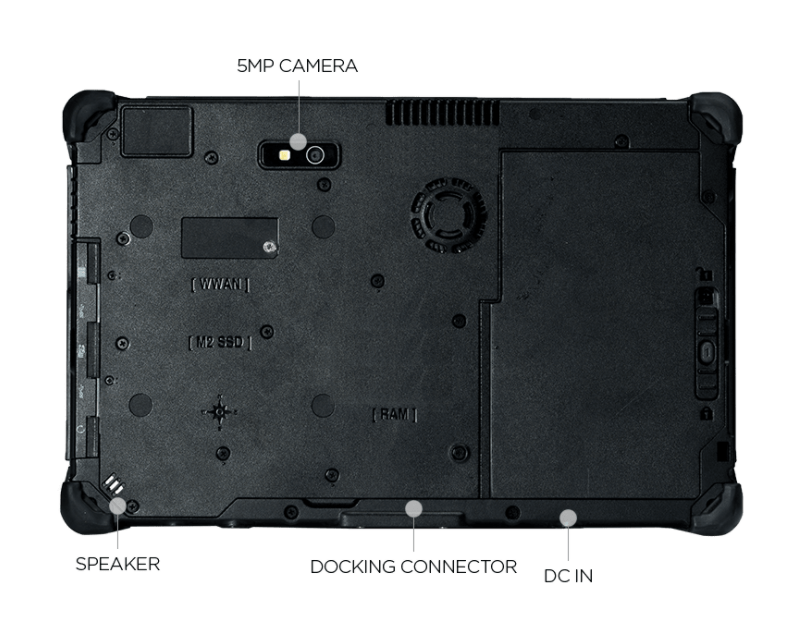 Intrinsically Safe Tablet Durabook R11L Rear