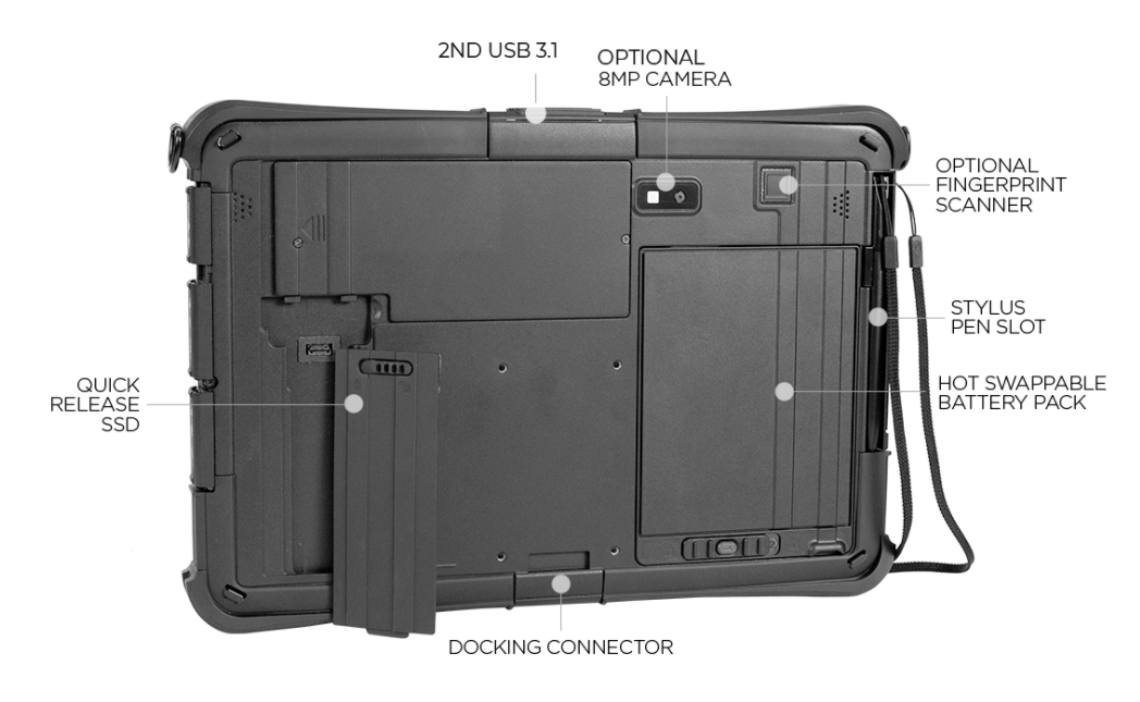 Intrinsically Safe Tablet Durabook U11I Rear