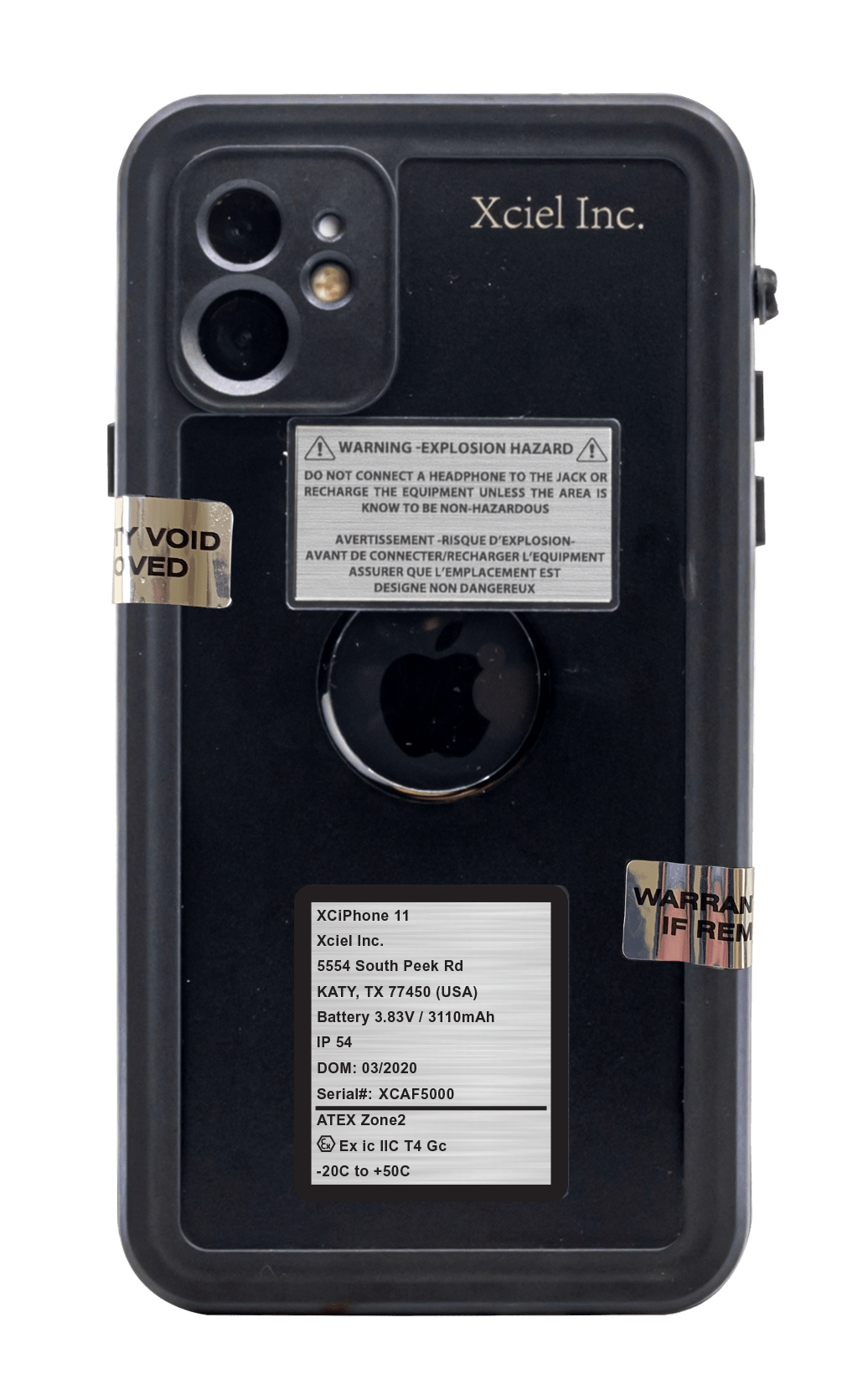 Intrinsically Safe iPhone XS Max Case ATEX Zone 2 Back Image