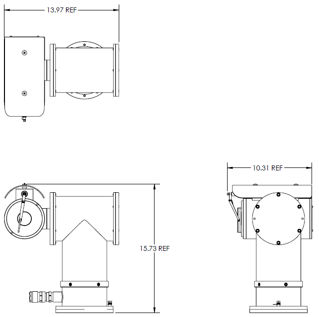 Explosion Proof CCTV Camera IVC APTZ-3045-04 X-Series Dimensions Image