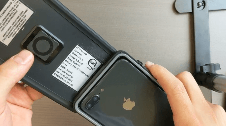 Intrinsically safe iPhone 8 Plus Case ATEX Zone 2 Label Back