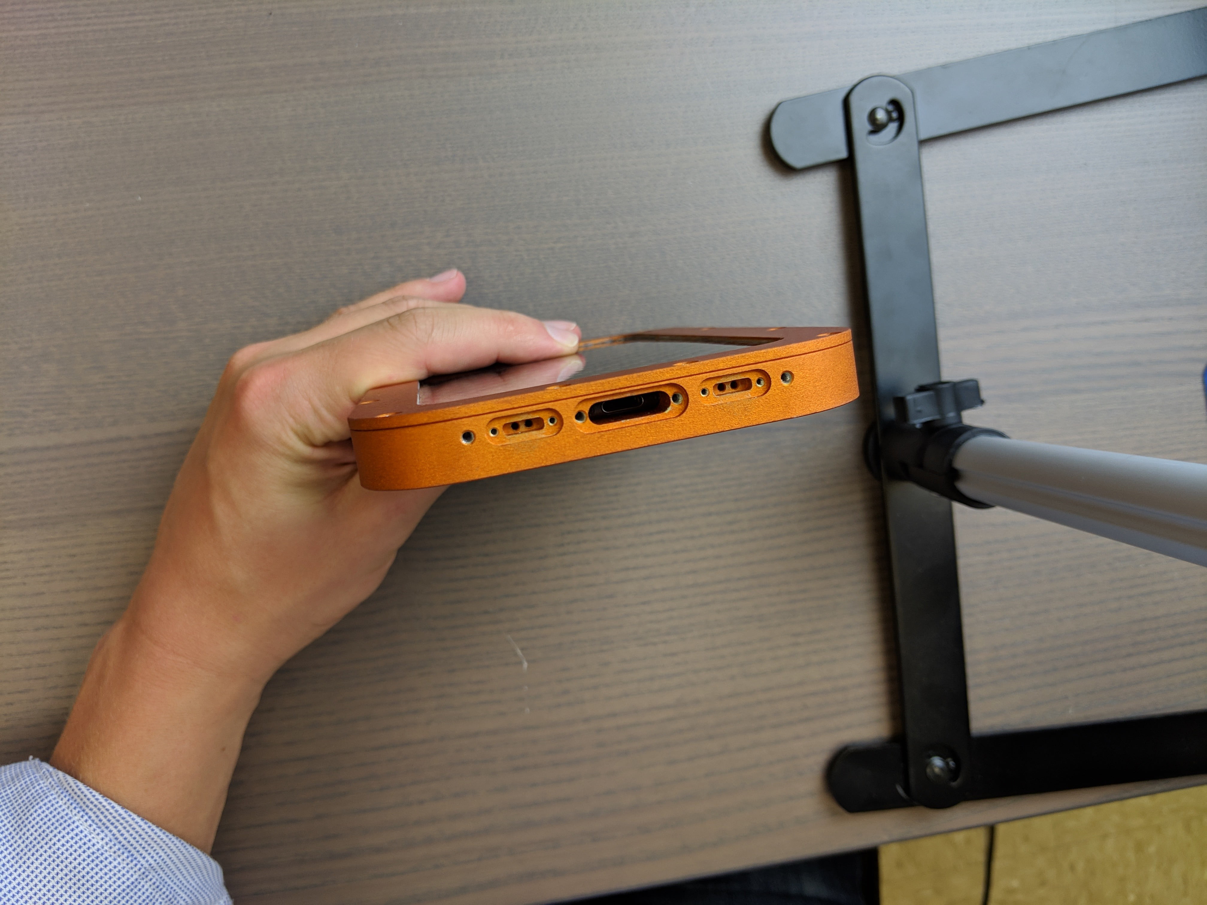 Intrinsically Safe iphone xr Zone 1 bottom view ports holding