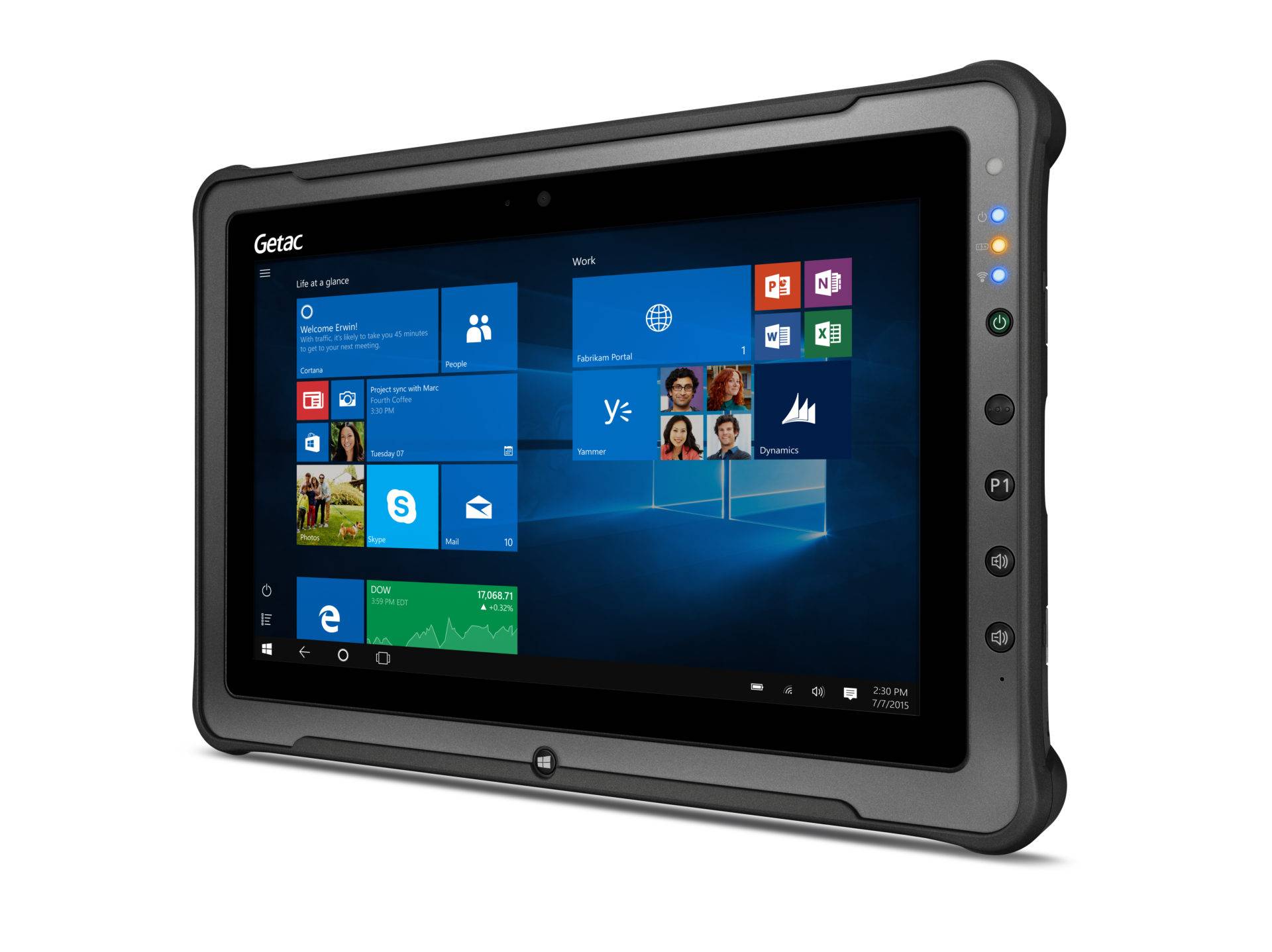 Intrinsically Safe Tablet Getac F110 Facing Left