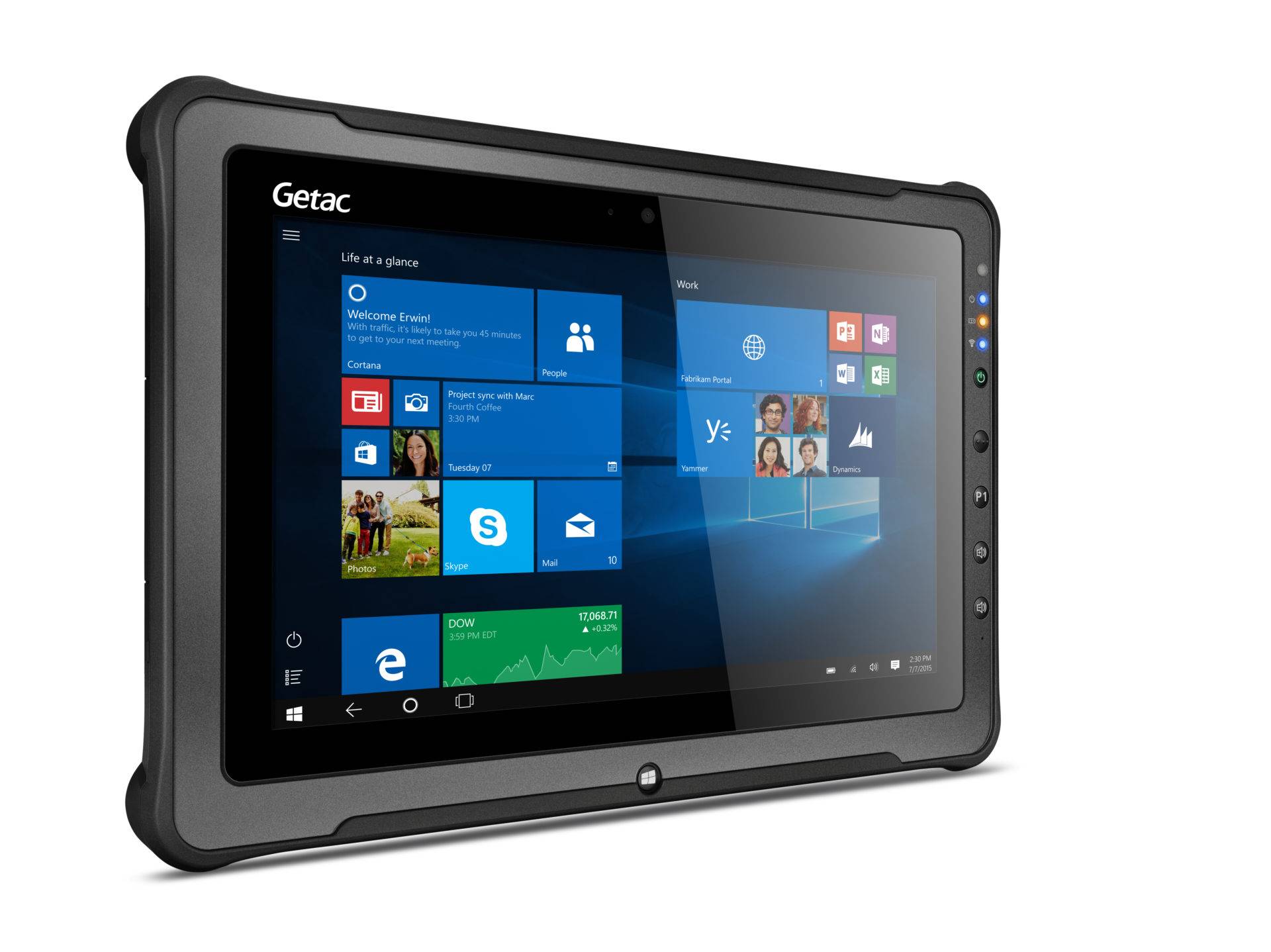 Intrinsically Safe Tablet Getac F110 Facing Right